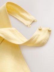Lemon Yellow 100% Linen Button Down Halter Top - Image 3 of 3