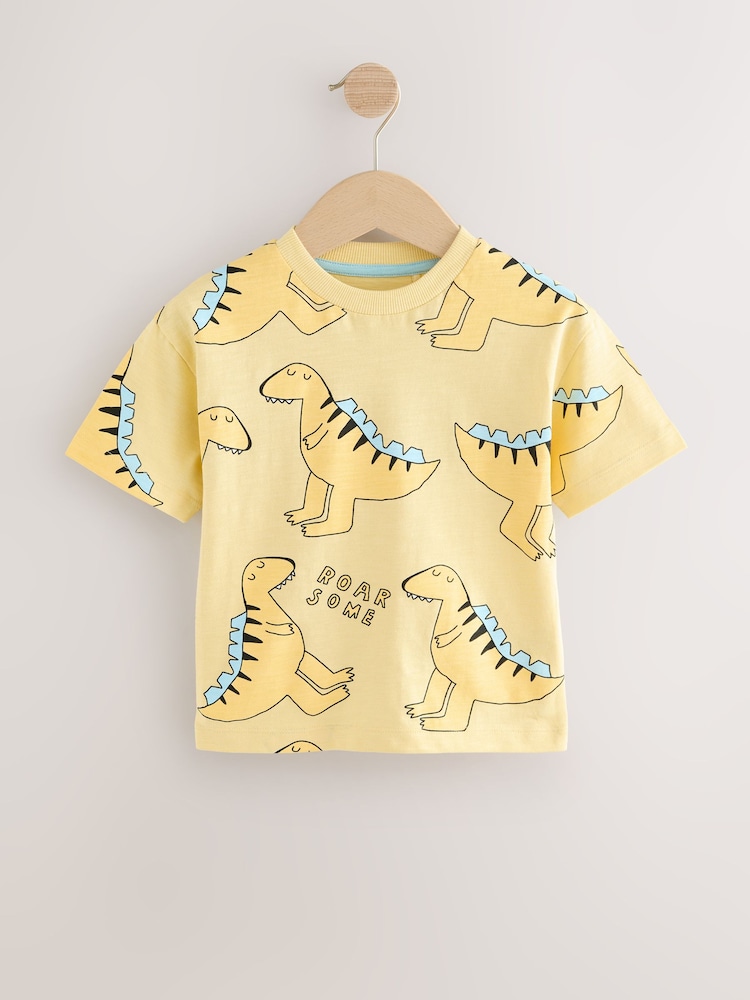 Yellow Short Sleeve All-Over Print T-Shirt (3mths-7yrs) - Image 1 of 4