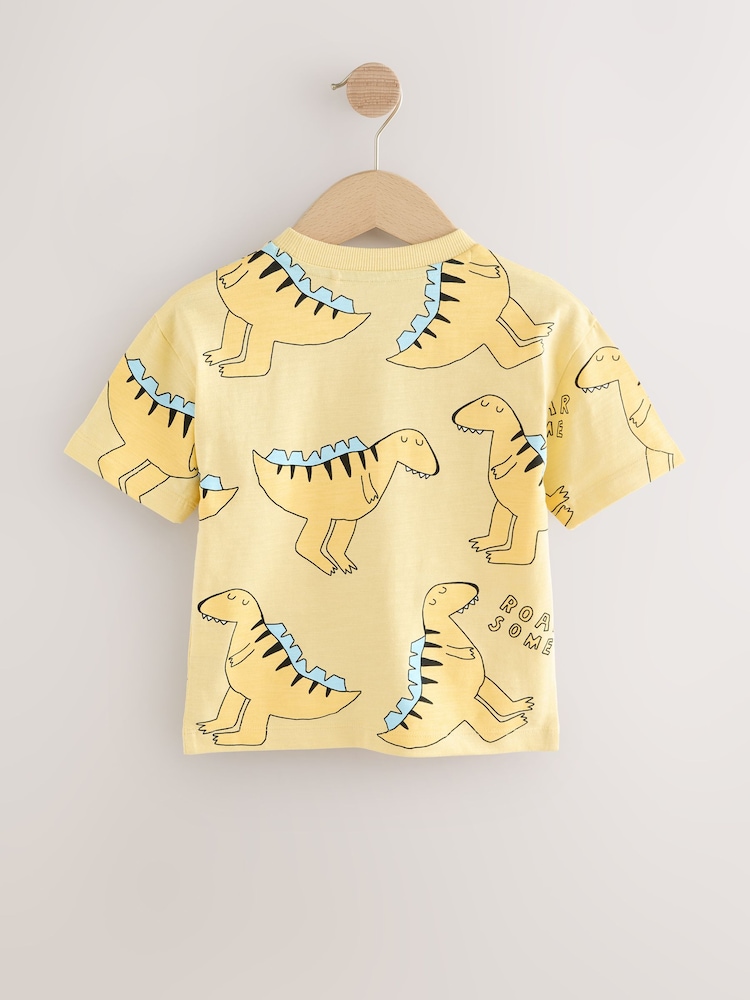 Yellow Short Sleeve All-Over Print T-Shirt (3mths-7yrs) - Image 2 of 4