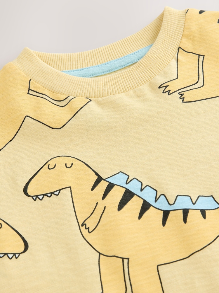 Yellow Short Sleeve All-Over Print T-Shirt (3mths-7yrs) - Image 4 of 4