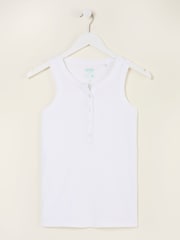 FatFace Rachel White Rib Vest - Image 5 of 5