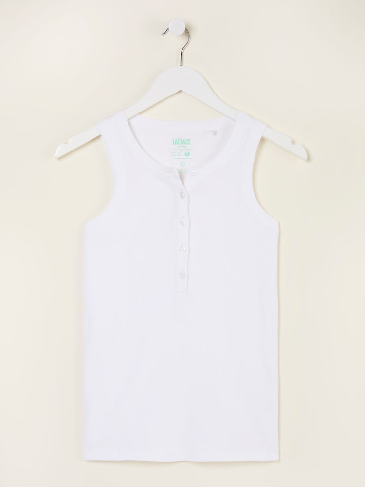 FatFace Rachel White Rib Vest - Image 5 of 5