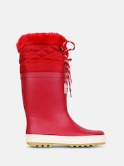 Muddy Puddles Red Fleece Lined Puddleflex Wellies - Image 2 of 5
