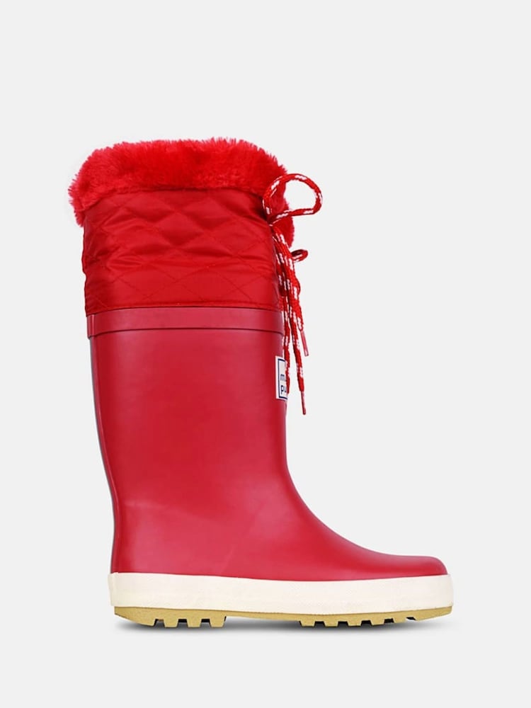 Muddy Puddles Red Fleece Lined Puddleflex Wellies - Image 2 of 5