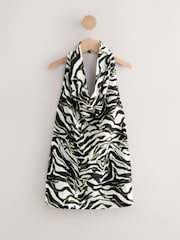 Zebra Print Texture Hater Neck Top - Image 5 of 7