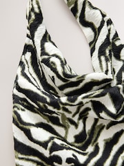 Zebra Print Texture Hater Neck Top - Image 6 of 7