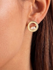 Peers Hardy Gold Peers Hardy 18ct Plated Round Pearl Earrings - Image 1 of 4