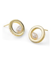 Peers Hardy Gold Peers Hardy 18ct Plated Round Pearl Earrings - Image 3 of 4