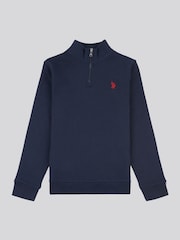 U.S. Polo Assn. Blue Boys Double Horsemen ¼ Zip Sweatshirt - Image 5 of 8