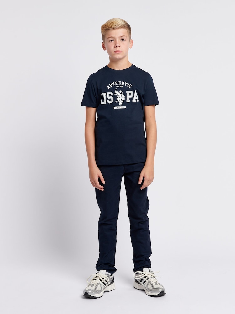 U.S. Polo Assn. Blue Boys 100% Cotton Authentic Graphic T-Shirt - Image 3 of 7