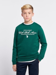 U.S. Polo Assn. Green Boys Premium Graphic Crew Sweatshirt - Image 1 of 7