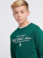 U.S. Polo Assn. Green Boys Premium Graphic Crew Sweatshirt - Image 2 of 7