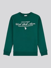 U.S. Polo Assn. Green Boys Premium Graphic Crew Sweatshirt - Image 5 of 7