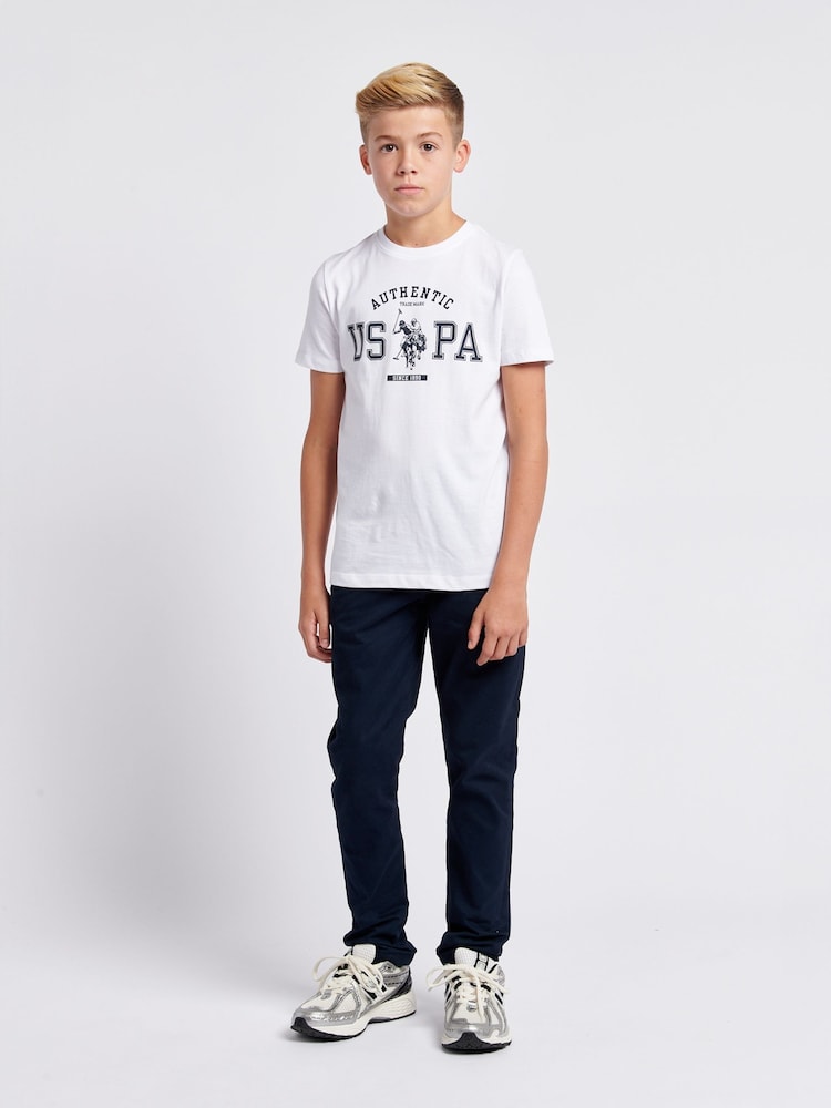 U.S. Polo Assn. White Boys 100% Cotton Authentic Graphic T-Shirt - Image 3 of 7