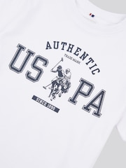 أبيض - U.S. Polo Assn. Boys 100% Cotton Authentic Graphic T-Shirt - صورة 7 من 7