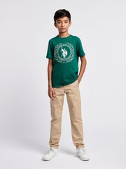U.S. Polo Assn. Green Boys 100% Cotton Crest Graphic T-Shirt - Image 3 of 7