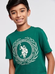 U.S. Polo Assn. Green Boys 100% Cotton Crest Graphic T-Shirt - Image 4 of 7