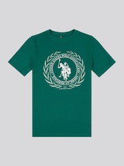 U.S. Polo Assn. Green Boys 100% Cotton Crest Graphic T-Shirt - Image 5 of 7