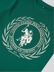 U.S. Polo Assn. Green Boys 100% Cotton Crest Graphic T-Shirt - Image 7 of 7