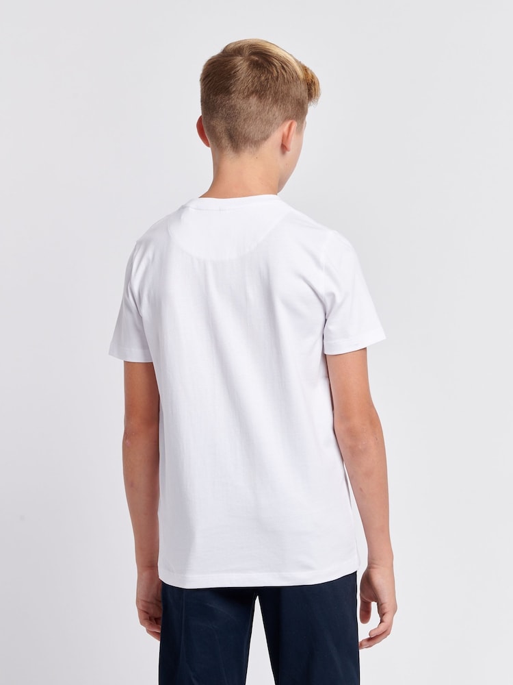 U.S. Polo Assn White U.S. Polo Assn. Boys Blue Signature Arch Print 100% Cotton T-Shirt - Image 2 of 7