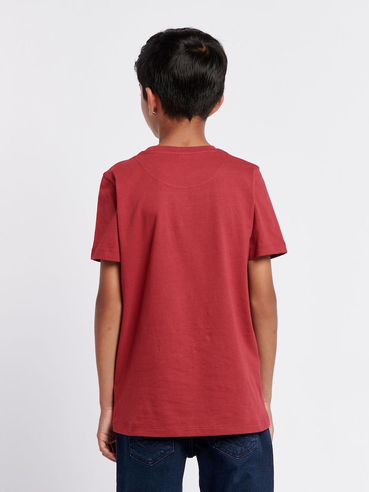 U.S. Polo Assn Red U.S. Polo Assn. Boys Blue Signature Arch Print 100% Cotton T-Shirt - Image 4 of 7