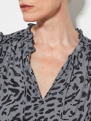 Monsoon Grey Aubrey Leopard Print Midi Dress - Image 3 of 4
