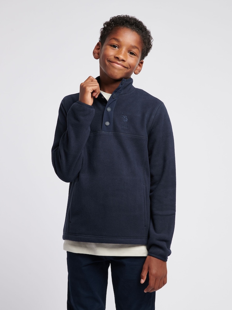 U.S. Polo Assn. Blue Boys Double Horsemen Polar Fleece Top - Image 1 of 4