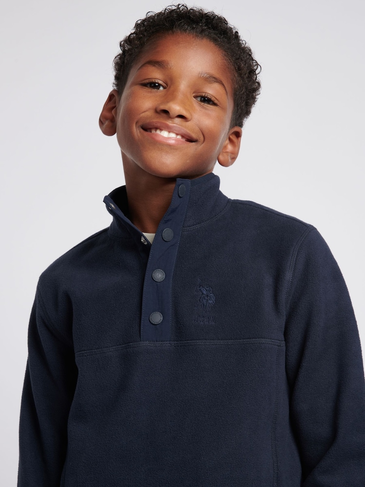 U.S. Polo Assn. Blue Boys Double Horsemen Polar Fleece Top - Image 4 of 4