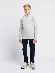 U.S. Polo Assn. Grey Boys Double Horsemen ¼ Zip Sweatshirt - Image 3 of 8