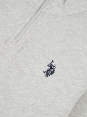 U.S. Polo Assn. Grey Boys Double Horsemen ¼ Zip Sweatshirt - Image 7 of 8
