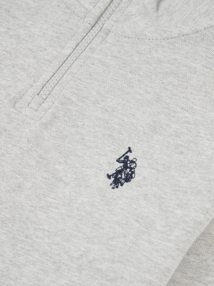 U.S. Polo Assn. Grey Boys Double Horsemen ¼ Zip Sweatshirt - Image 7 of 8