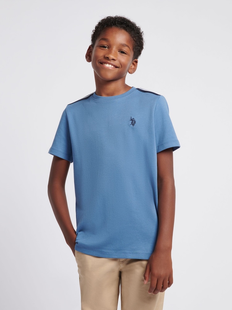 U.S. Polo Assn. Blue Boys 100% Cotton Taped Interlock T-Shirt - Image 1 of 7