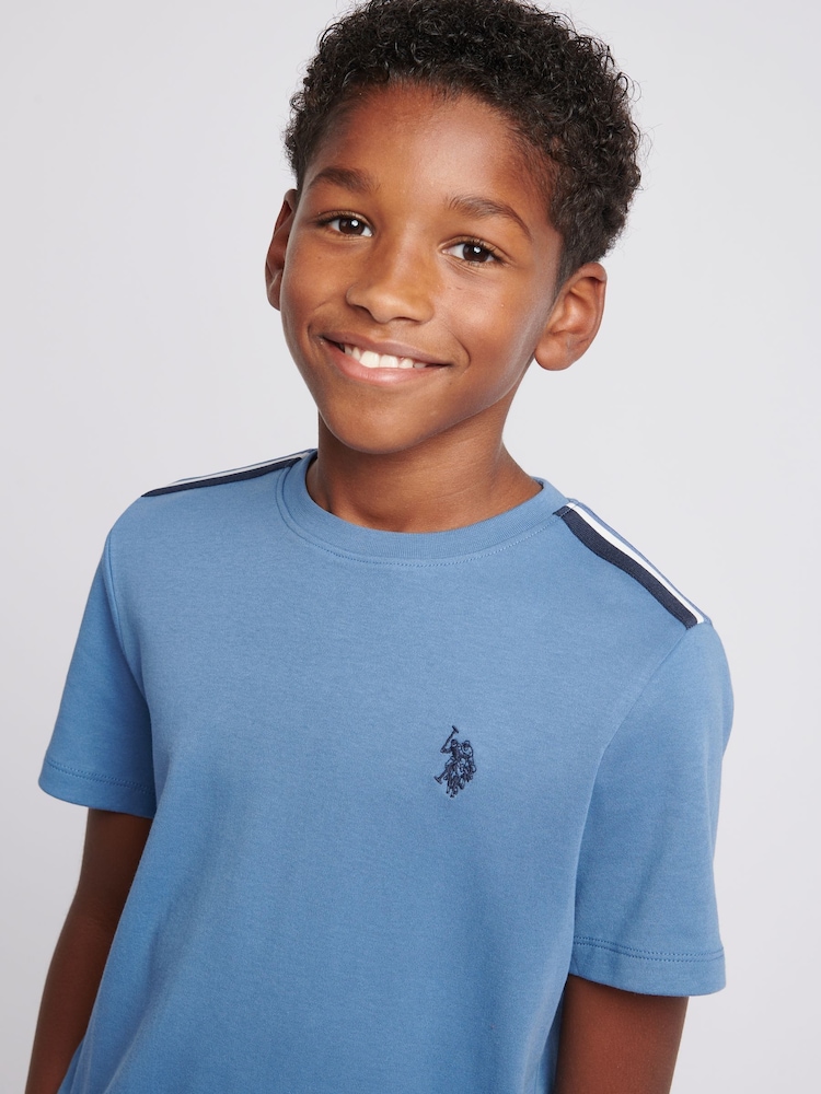 U.S. Polo Assn. Blue Boys 100% Cotton Taped Interlock T-Shirt - Image 2 of 7