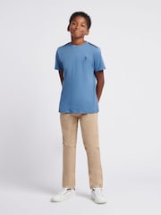 U.S. Polo Assn. Blue Boys 100% Cotton Taped Interlock T-Shirt - Image 3 of 7