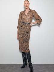 Monsoon Brown Liza Leopard Print Blouse - Image 2 of 5