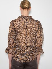 Monsoon Brown Liza Leopard Print Blouse - Image 3 of 5