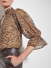 Monsoon Brown Liza Leopard Print Blouse - Image 5 of 5