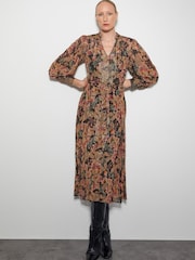 Monsoon Black Felicity Metallic Floral Midi Dress - Image 1 of 5