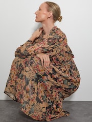 Monsoon Black Felicity Metallic Floral Midi Dress - Image 2 of 5