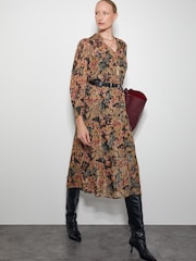 Monsoon Black Felicity Metallic Floral Midi Dress - Image 5 of 5