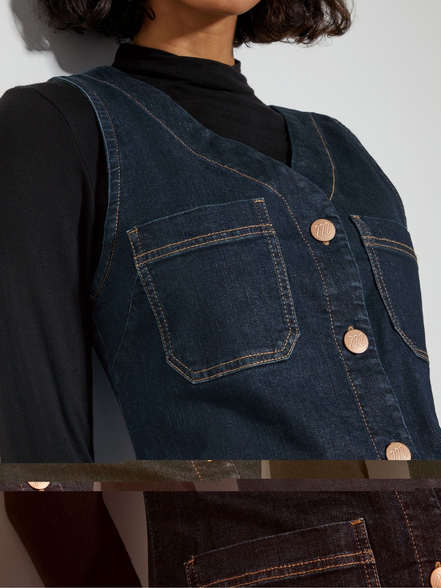 Monsoon Blue Pia Denim Pinafore Mini Dress | Laura Ashley