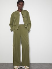 Monsoon Green Una Wide Leg Utility Trousers - Image 1 of 4