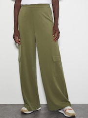 Monsoon Green Una Wide Leg Utility Trousers - Image 3 of 4