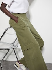 Monsoon Green Una Wide Leg Utility Trousers - Image 4 of 4