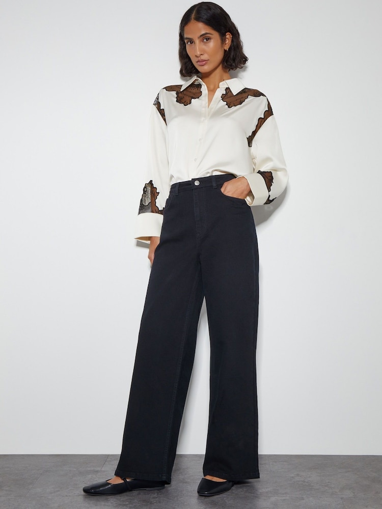 Monsoon Black Ruby Wide Leg Jeans - Image 1 of 4