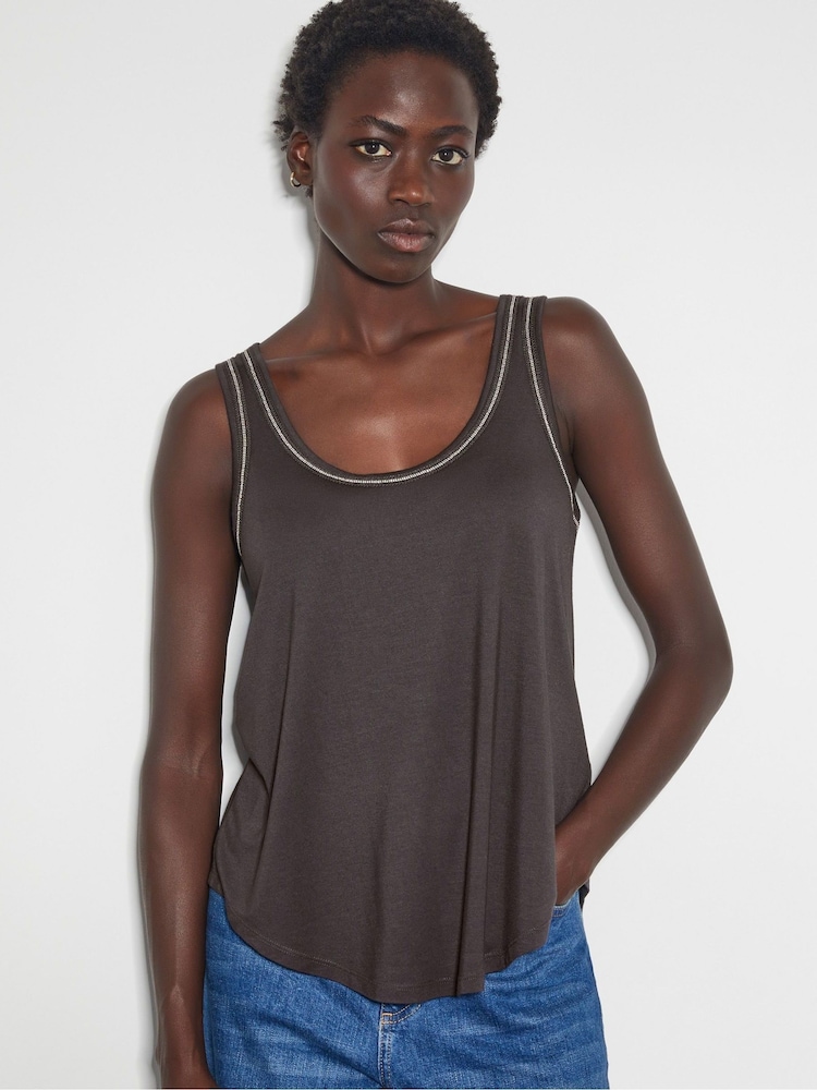 Monsoon Grey Jess Jersey Cami Top - Image 1 of 3