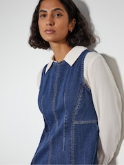 Monsoon Blue Rhian Sleeveless Denim Midi Dress - Image 2 of 5