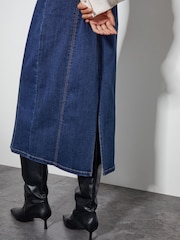 Monsoon Blue Rhian Sleeveless Denim Midi Dress - Image 3 of 5