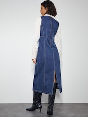 Monsoon Blue Rhian Sleeveless Denim Midi Dress - Image 4 of 5