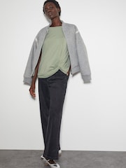 Monsoon Green Tawn Twist Front Jersey T-Shirt - Image 2 of 3